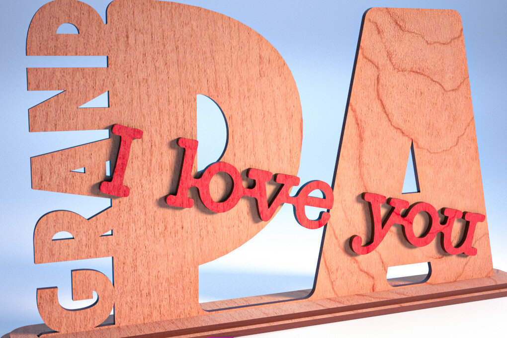 Intra απο ξύλο plywood 3mm-4mm πάχος - Family Stand Laser Cut  |Family Stand Δίασταση 30x20 cm INTRAFABR-62979963