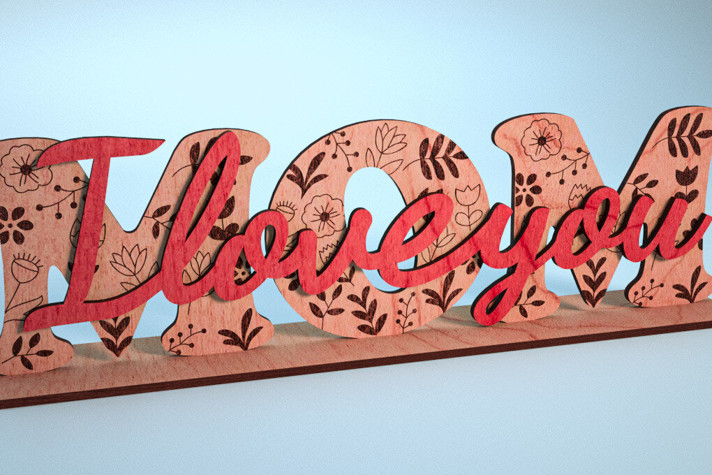 Intra απο ξύλο plywood 3mm-4mm πάχος - Family Stand Laser Cut  |Family Stand Δίασταση 30x20 cm INTRAFABR-63867302