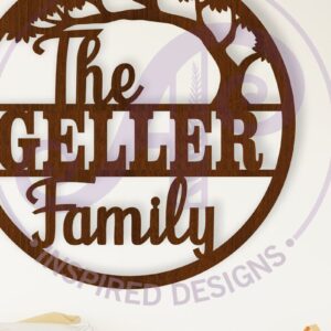 Intra απο ξύλο plywood 3mm-4mm πάχος - Οικογενειακό Σήμα επωνύμου με λέιζερ Tree  Δίασταση 30x20 cm INTRAFABR-111631916