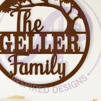 Intra απο ξύλο plywood 3mm-4mm πάχος - Οικογενειακό Σήμα επωνύμου με λέιζερ Tree  Δίασταση 30x20 cm INTRAFABR-111631916 - Image 1