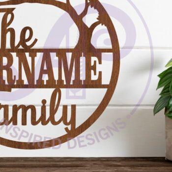 Intra απο ξύλο plywood 3mm-4mm πάχος - Οικογενειακό Σήμα επωνύμου με λέιζερ Tree  Δίασταση 30x20 cm INTRAFABR-111631916 - Image 2