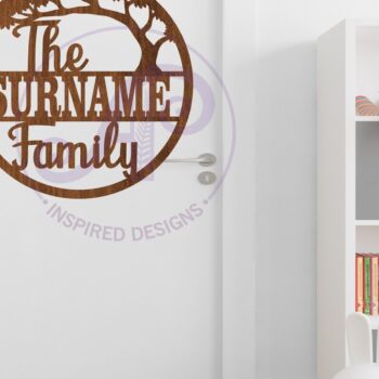 Intra απο ξύλο plywood 3mm-4mm πάχος - Οικογενειακό Σήμα επωνύμου με λέιζερ Tree  Δίασταση 30x20 cm INTRAFABR-111631916 - Image 4