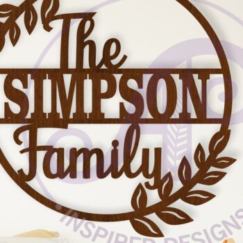 Intra απο ξύλο plywood 3mm-4mm πάχος - Οικογενειακό Suname Στεφάνι  Laser Cut Δίασταση 30x20 cm INTRAFABR-111250576 - Image 1