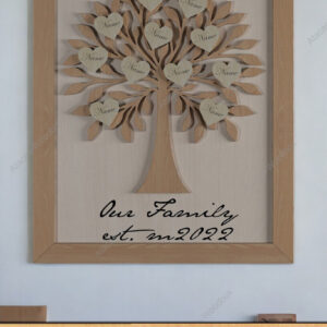 Intra απο ξύλο plywood 3mm-4mm πάχος - Οικογενειακό δέντρο και κορνίζα / Διακόσμηση σπιτιού Δίασταση 20x25 cm INTRAFABR-92300256