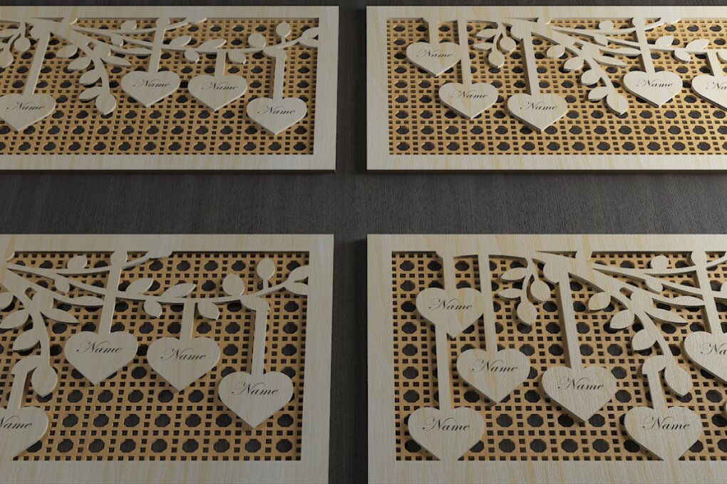 Intra απο ξύλο plywood 3mm-4mm πάχος - οικογενειακού δέντρου 113 Δίασταση 4x4 cm INTRAFABR-118028672