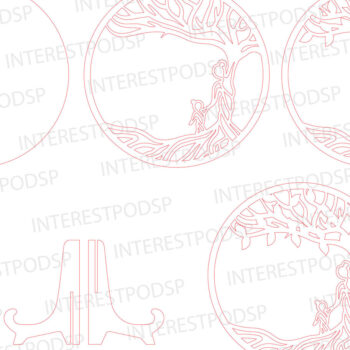 Intra απο ξύλο plywood 3mm-4mm πάχος - κοπής με λέιζερ οικογενειακού δέντρου - Break Jhon Δίασταση 20x20 cm INTRAFABR-93161726 - Image 4