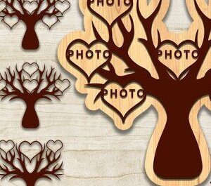 Intra απο ξύλο plywood 3mm-4mm πάχος - Οικογενειακό Δέντρο Laser Cut  Δίασταση 20x20 cm INTRAFABR-35351431