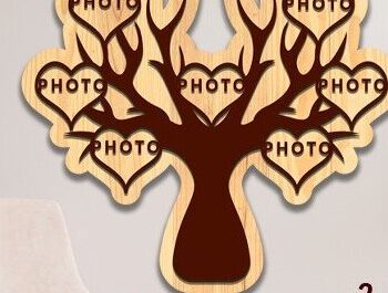 Intra απο ξύλο plywood 3mm-4mm πάχος - Οικογενειακό Δέντρο Laser Cut  Δίασταση 20x20 cm INTRAFABR-35351431 - Image 2