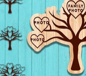 Intra απο ξύλο plywood 3mm-4mm πάχος - Οικογενειακό Δέντρο Laser Cut  Δίασταση 20x20 cm INTRAFABR-35351450