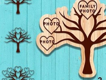 Intra απο ξύλο plywood 3mm-4mm πάχος - Οικογενειακό Δέντρο Laser Cut  Δίασταση 20x20 cm INTRAFABR-35351450 - Image 1