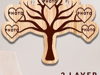 Intra απο ξύλο plywood 3mm-4mm πάχος - Οικογενειακό Δέντρο Laser Cut  Δίασταση 20x20 cm INTRAFABR-35351450 - Image 2