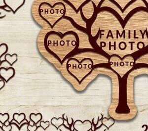 Intra απο ξύλο plywood 3mm-4mm πάχος - Οικογενειακό Δέντρο Laser Cut  Δίασταση 20x20 cm INTRAFABR-35375064