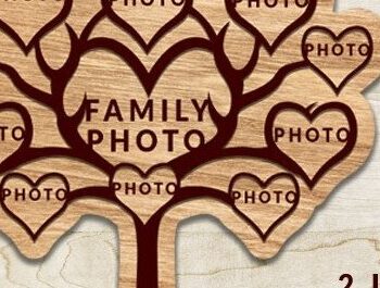 Intra απο ξύλο plywood 3mm-4mm πάχος - Οικογενειακό Δέντρο Laser Cut  Δίασταση 20x20 cm INTRAFABR-35375064 - Image 2