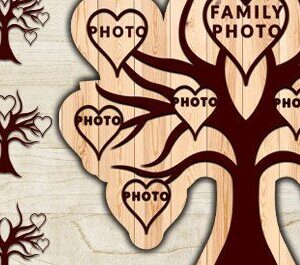 Intra απο ξύλο plywood 3mm-4mm πάχος - Οικογενειακό Δέντρο Laser Cut  Δίασταση 20x20 cm INTRAFABR-35351402