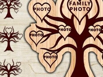 Intra απο ξύλο plywood 3mm-4mm πάχος - Οικογενειακό Δέντρο Laser Cut  Δίασταση 20x20 cm INTRAFABR-35351402 - Image 1