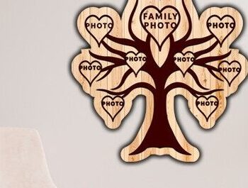 Intra απο ξύλο plywood 3mm-4mm πάχος - Οικογενειακό Δέντρο Laser Cut  Δίασταση 20x20 cm INTRAFABR-35351402 - Image 2