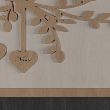 Intra απο ξύλο plywood 3mm-4mm πάχος - Family Tree File Laser Hanging Heart 308 Δίασταση 20x20 cm INTRAFABR-52679732 - Image 2