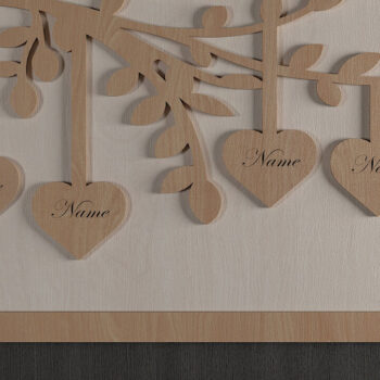 Intra απο ξύλο plywood 3mm-4mm πάχος - Family Tree File Laser Hanging Heart 308 Δίασταση 20x20 cm INTRAFABR-52679732 - Image 4