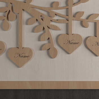 Intra απο ξύλο plywood 3mm-4mm πάχος - Family Tree File Laser Hanging Heart 308 Δίασταση 20x20 cm INTRAFABR-52679732 - Image 5