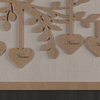 Intra απο ξύλο plywood 3mm-4mm πάχος - Family Tree File Laser Hanging Heart 308 Δίασταση 20x20 cm INTRAFABR-52679732 - Image 6