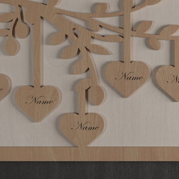 Intra απο ξύλο plywood 3mm-4mm πάχος - Family Tree File Laser Hanging Heart 308 Δίασταση 20x20 cm INTRAFABR-52679732 - Image 7