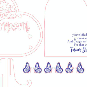 Intra απο ξύλο plywood 3mm-4mm πάχος - Σημάδι πεταλούδας ημέρας της μητέρας του οικογενειακού δέντρου Δίασταση 30x20 cm INTRAFABR-118592319