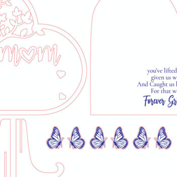 Intra απο ξύλο plywood 3mm-4mm πάχος - Σημάδι πεταλούδας ημέρας της μητέρας του οικογενειακού δέντρου Δίασταση 30x20 cm INTRAFABR-118592319 - Image 1