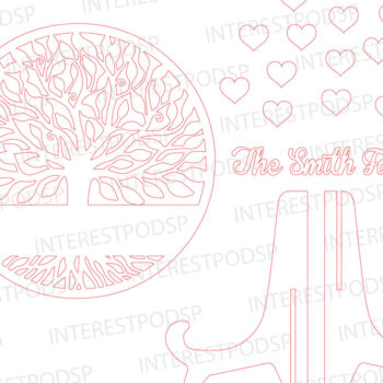 Intra απο ξύλο plywood 3mm-4mm πάχος - Δώρο για την Ημέρα της Μητέρας Οικογενειακό Δέντρο - Break Jhon Δίασταση 20x20 cm INTRAFABR-93719353 - Image 3