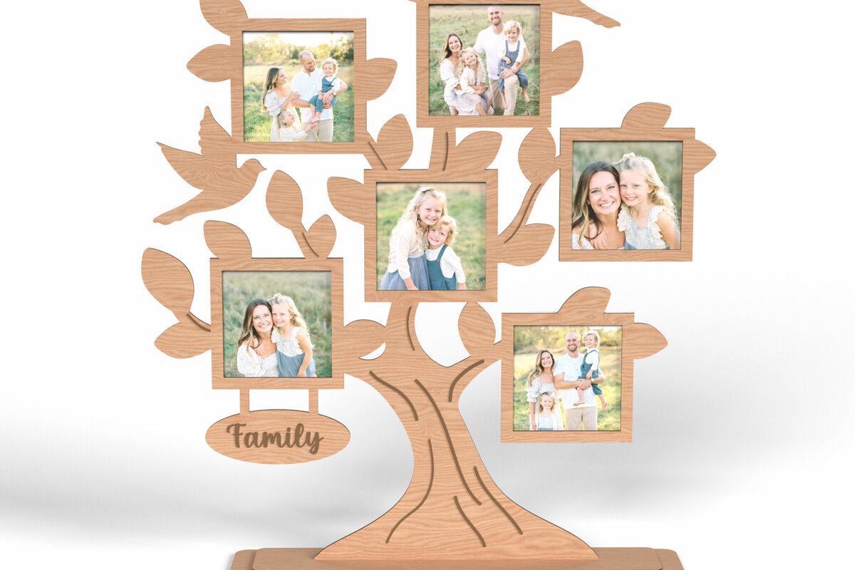 Intra απο ξύλο plywood 3mm-4mm πάχος - Family Tree Multi Photo Frame  Δίασταση 20x25 cm INTRAFABR-117002392
