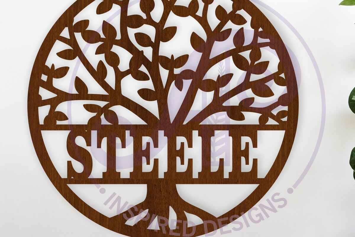 Intra απο ξύλο plywood 3mm-4mm πάχος - Επιγραφή τοίχου με όνομα οικογενειακού δέντρου,  Δίασταση 40x50 cm INTRAFABR-122570612