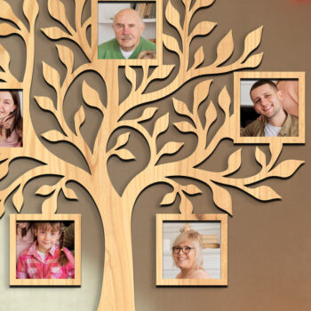 Intra απο ξύλο plywood 3mm-4mm πάχος - Πακέτο κοπής με λέιζερ με κορνίζα οικογενειακού δέντρου Δίασταση 20x25 cm INTRAFABR-119706094 - Image 2