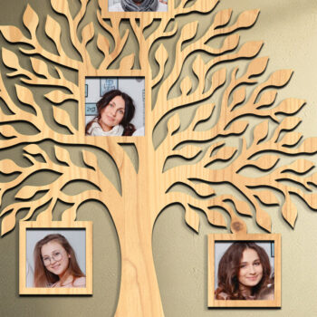 Intra απο ξύλο plywood 3mm-4mm πάχος - Πακέτο κοπής με λέιζερ με κορνίζα οικογενειακού δέντρου Δίασταση 20x25 cm INTRAFABR-119706094 - Image 5