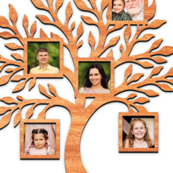 Intra απο ξύλο plywood 3mm-4mm πάχος - Πακέτο κοπής με λέιζερ με κορνίζα οικογενειακού δέντρου Δίασταση 20x25 cm INTRAFABR-119706102 - Image 5