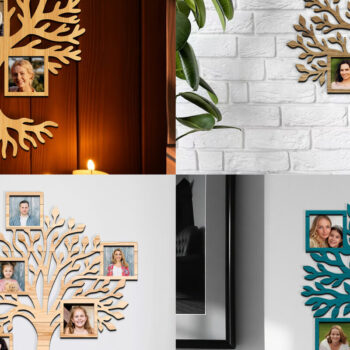 Intra απο ξύλο plywood 3mm-4mm πάχος - Πακέτο κοπής με λέιζερ με κορνίζα οικογενειακού δέντρου Δίασταση 20x25 cm INTRAFABR-119706116 - Image 1