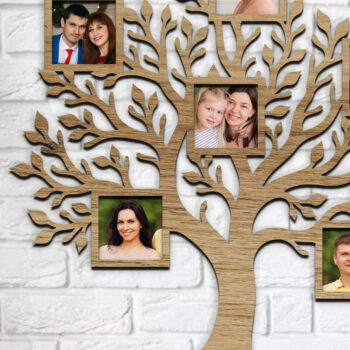 Intra απο ξύλο plywood 3mm-4mm πάχος - Πακέτο κοπής με λέιζερ με κορνίζα οικογενειακού δέντρου Δίασταση 20x25 cm INTRAFABR-119706116 - Image 2