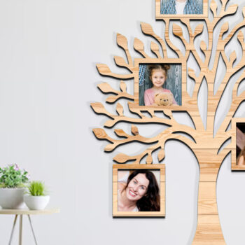 Intra απο ξύλο plywood 3mm-4mm πάχος - Πακέτο κοπής με λέιζερ με κορνίζα οικογενειακού δέντρου Δίασταση 20x25 cm INTRAFABR-119706116 - Image 3