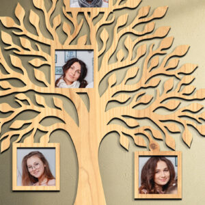 Intra απο ξύλο plywood 3mm-4mm πάχος - Οικογενειακό δέντρο Κορνίζα φωτογραφιών  Δίασταση 20x25 cm INTRAFABR-119465346