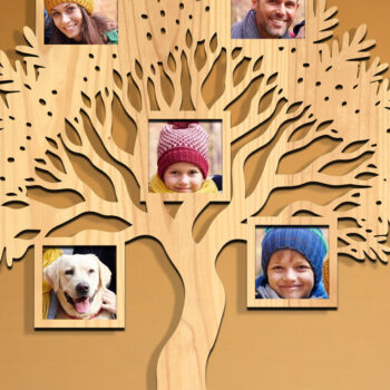 Intra απο ξύλο plywood 3mm-4mm πάχος - Οικογενειακό δέντρο Κορνίζα φωτογραφιών  Δίασταση 20x25 cm INTRAFABR-119465358 - Image 1