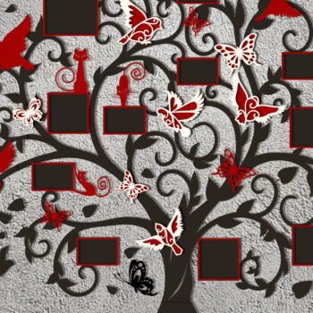 Intra απο ξύλο plywood 3mm-4mm πάχος - Κορνίζες οικογενειακού δέντρου Δίασταση 71x62 cm INTRAFABR-27896774 - Image 2