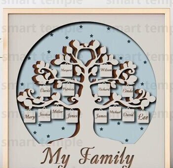 Intra απο ξύλο plywood 3mm-4mm πάχος - Οικογενειακό Δέντρο , Οικογενειακό Δέντρο Πολυστρωματικό Δίασταση 30x20 cm INTRAFABR-81180140 - Image 1