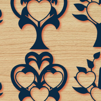 Intra απο ξύλο plywood 3mm-4mm πάχος - Οικογενειακό Δέντρο με Καρδιά  Πακέτο Δίασταση 20x20 cm INTRAFABR-87080049 - Image 1