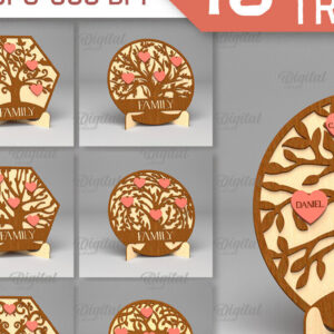 Intra απο ξύλο plywood 3mm-4mm πάχος - Σημάδι οικογενειακών δέντρων. Δέσμη κοπής με λέιζερ 3D Δίασταση 30x20 cm INTRAFABR-91121763