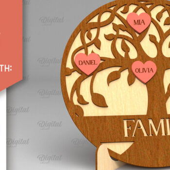 Intra απο ξύλο plywood 3mm-4mm πάχος - Σημάδι οικογενειακών δέντρων. Δέσμη κοπής με λέιζερ 3D Δίασταση 30x20 cm INTRAFABR-91121763 - Image 11