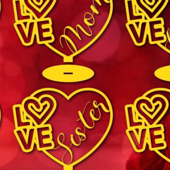 Intra απο ξύλο plywood 3mm-4mm πάχος - Πακέτο Family Decorations Valentine Δίασταση 25x25 cm INTRAFABR-58106085 - Image 4