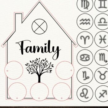 Intra απο ξύλο plywood 3mm-4mm πάχος - Οικογενειακά Zodiac Key Holders Cut Laser Δίασταση 4x4 cm INTRAFABR-93320023 - Image 5