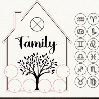 Intra απο ξύλο plywood 3mm-4mm πάχος - Οικογενειακά Zodiac Key Holders Cut Laser Δίασταση 4x4 cm INTRAFABR-93320023 - Image 6