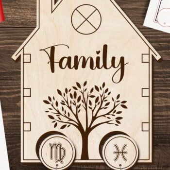 Intra απο ξύλο plywood 3mm-4mm πάχος - Οικογενειακά Zodiac Key Holders Cut Laser Δίασταση 4x4 cm INTRAFABR-93320023 - Image 7