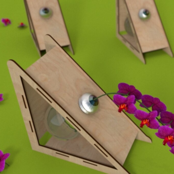 Intra απο ξύλο plywood 3mm-4mm πάχος -  Φαντασίας Γλάστρα |  Laser Cut Δίασταση 20x20 cm INTRAFABR-78956485 - Image 1