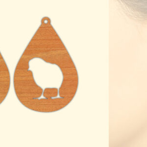 Intra απο ξύλο plywood 3mm-4mm πάχος - Ξύλινο σκουλαρίκι Farm Animal Chicken  Δίασταση 3x3 cm INTRAFABR-70640383