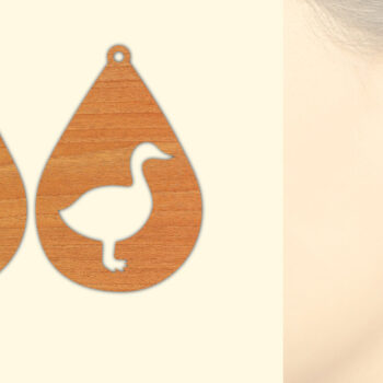 Intra απο ξύλο plywood 3mm-4mm πάχος - Ξύλινα σκουλαρίκια Farm Animal Duck Cut Laser Δίασταση 3x3 cm INTRAFABR-70641868 - Image 1